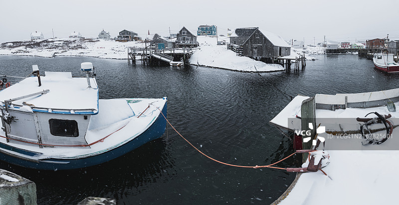冬季的渔村图片素材