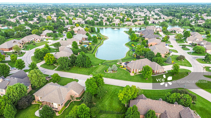 堪萨斯州威奇托社区的无人机航拍图片素材