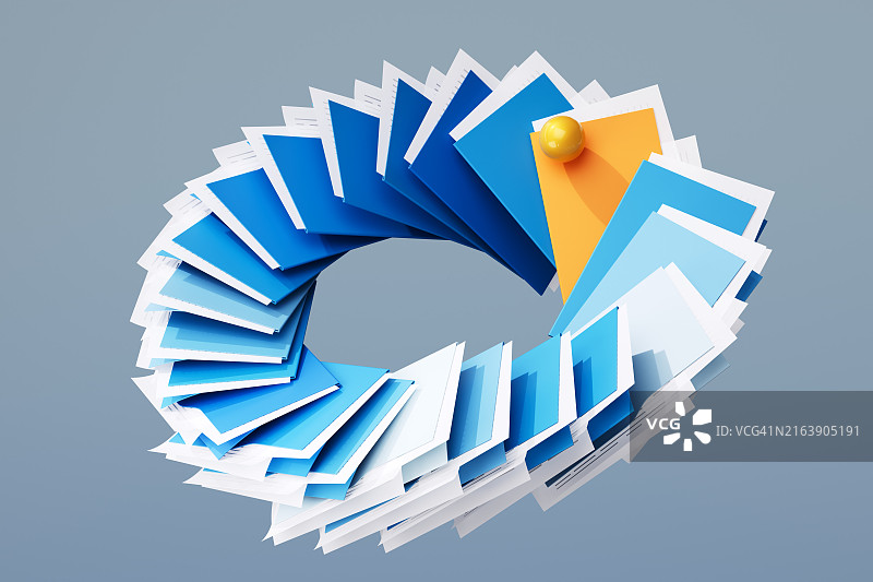 3D彩色文件夹和球体——安全云存储方案，随时随地访问你的文件图片素材