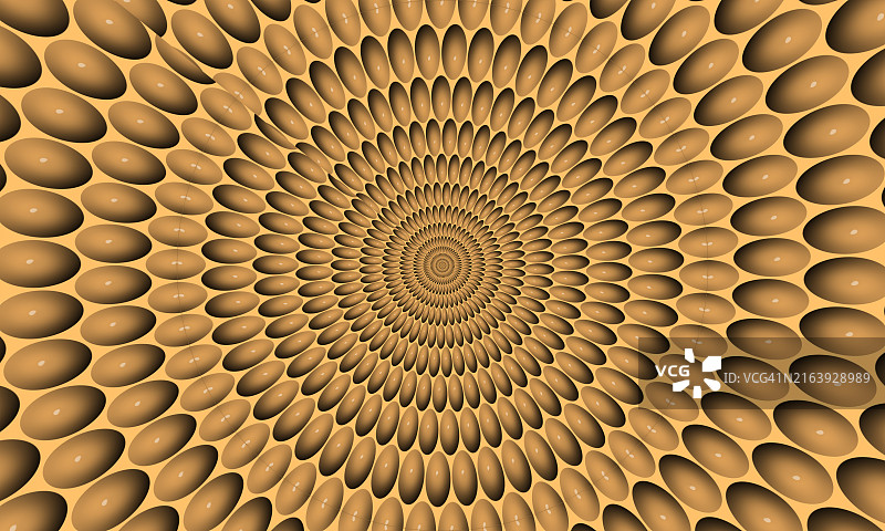 具有消失点效应的同心圆球体棕色抽象背景图片素材