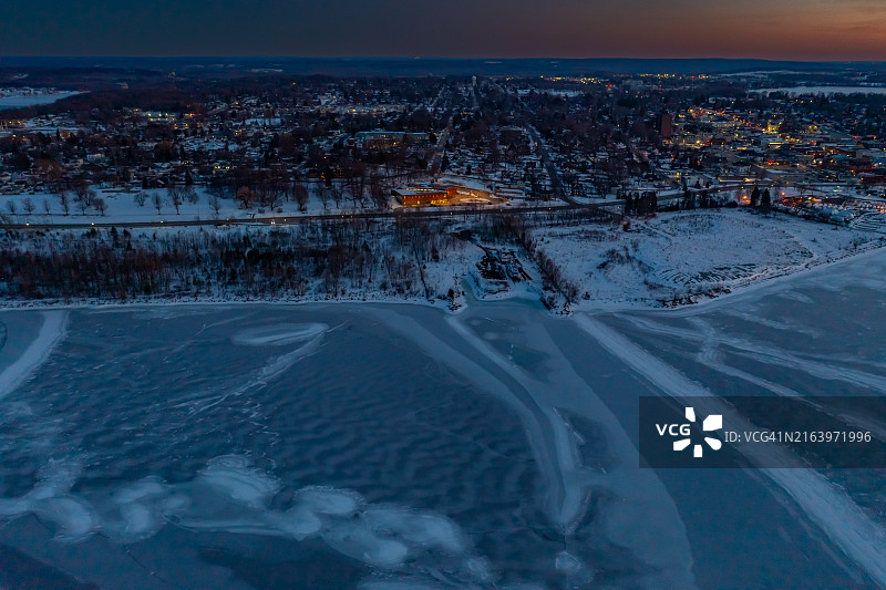 冬天的米德兰湾，加拿大安大略省图片素材