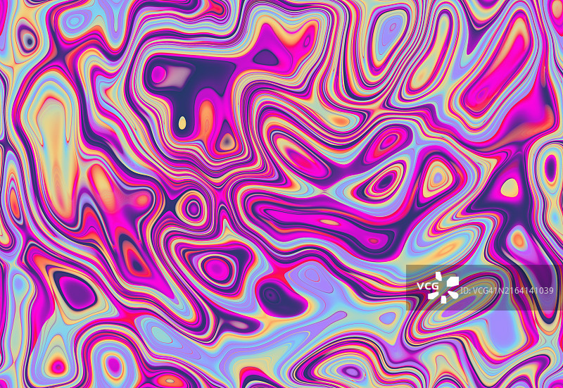 迷幻抽象漩涡图案，鲜艳色彩的抽象数字艺术品图片素材