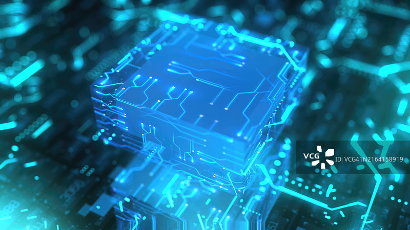 微处理器抽象连接图片素材