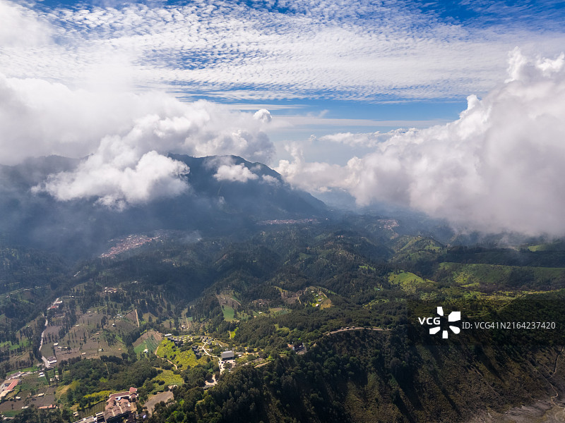 清晨的布罗莫腾格尔塞梅鲁国家公园航拍图片素材