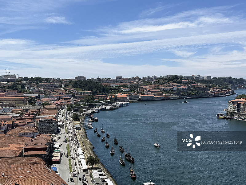 葡萄牙波尔图和杜罗河图片，路易一世桥视角图片素材