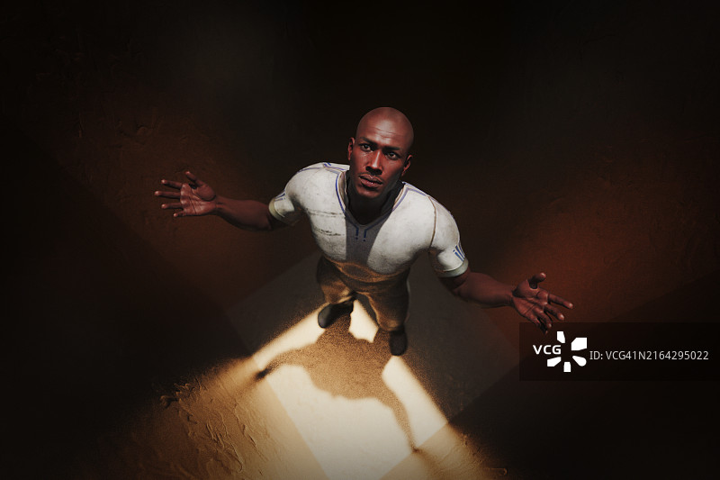 被困住向上看的男人图片素材