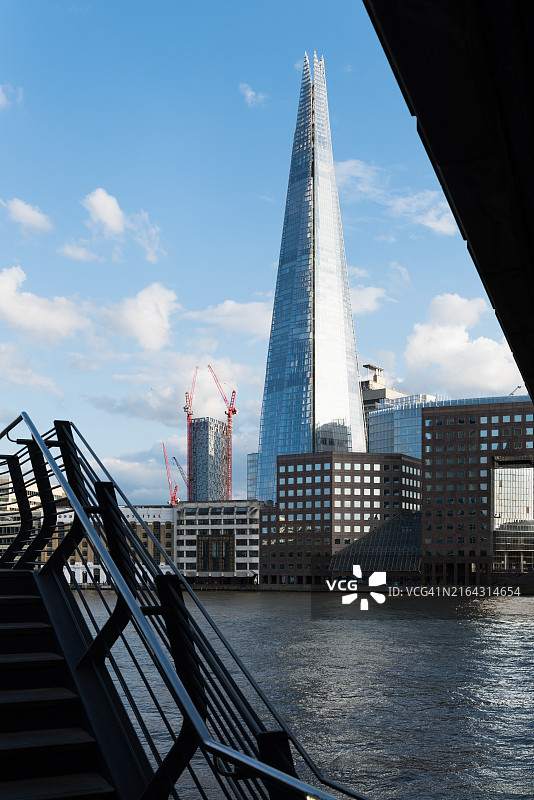 伦敦碎片大厦与泰晤士河图片素材