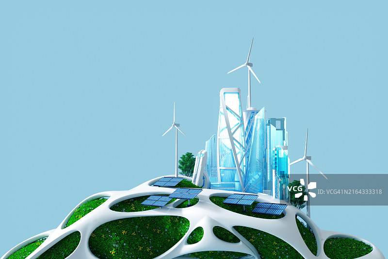 可持续未来城市景观图片素材