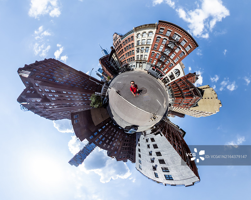 纽约翠贝卡的微型星球景观图片素材