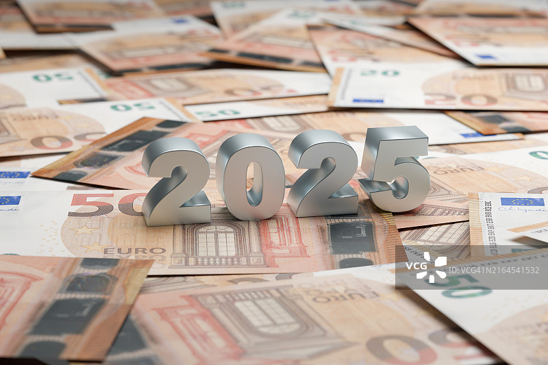 2025年欧元货币概念背景图片素材