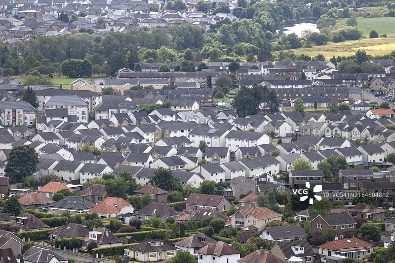 英国郊区街道和房屋（高角度拍摄）图片素材