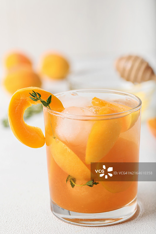 杏子鸡尾酒特写图片素材