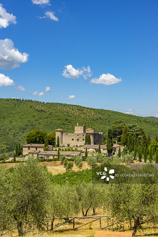 托斯卡纳梅莱托城堡，基安蒂地区图片素材