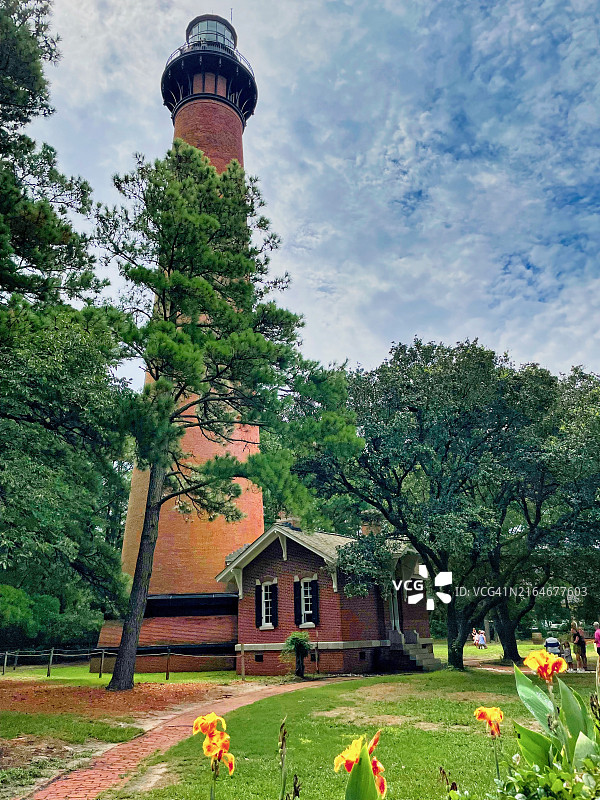 科里塔克海滩灯塔 - 北卡罗来纳州图片素材