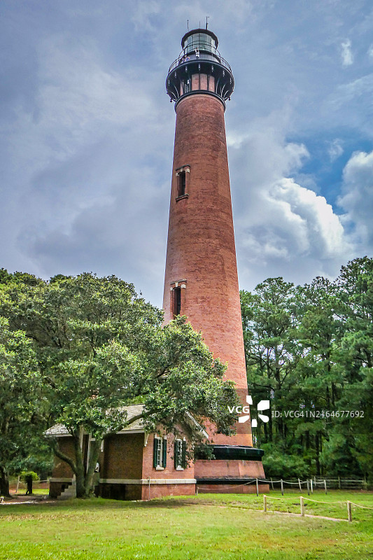 科里塔克海滩灯塔 - 北卡罗来纳州图片素材