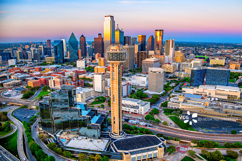 达拉斯市中心航拍图片素材