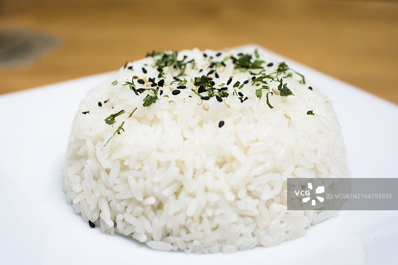 餐盘中的米饭特写图片素材