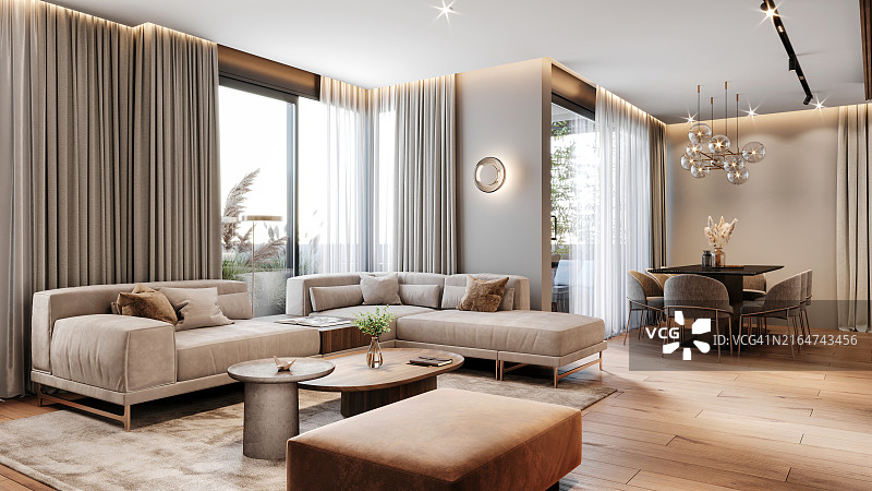 现代公寓客厅内景图片素材