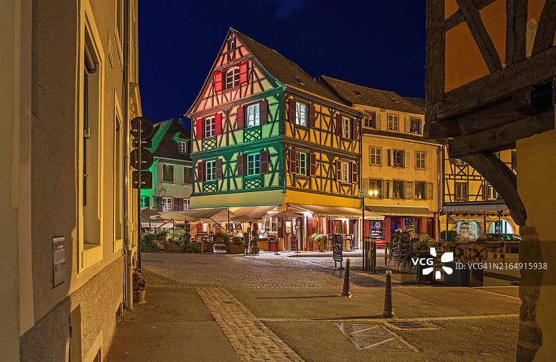 科尔马小威尼斯夜景图片素材