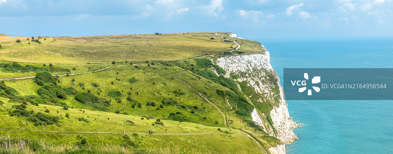 英国肯特郡的多佛白色悬崖图片素材