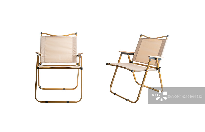 白色背景上的折叠露营椅图片素材