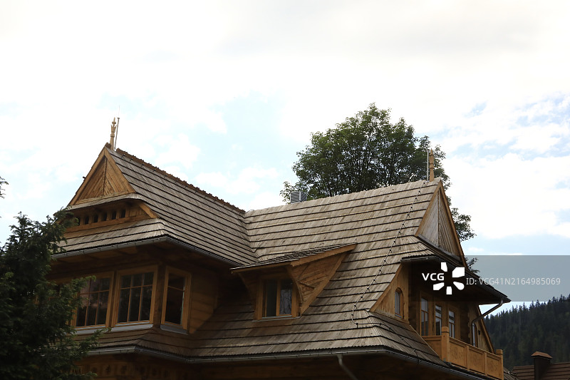 波兰南部扎科帕内建筑风格的华丽木结构图片素材