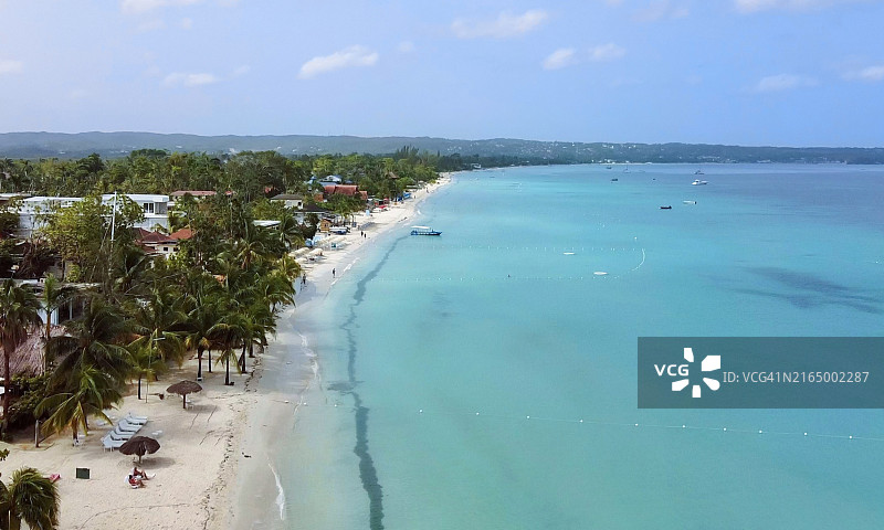 内格里尔七英里海滩，牙买加图片素材