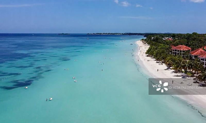 内格里尔七英里海滩，牙买加图片素材