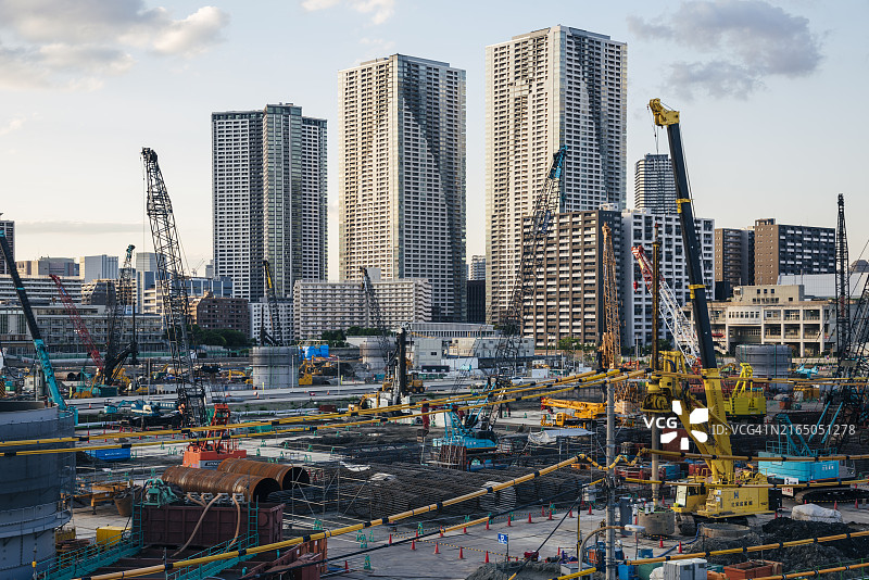 东京重建施工现场图片素材
