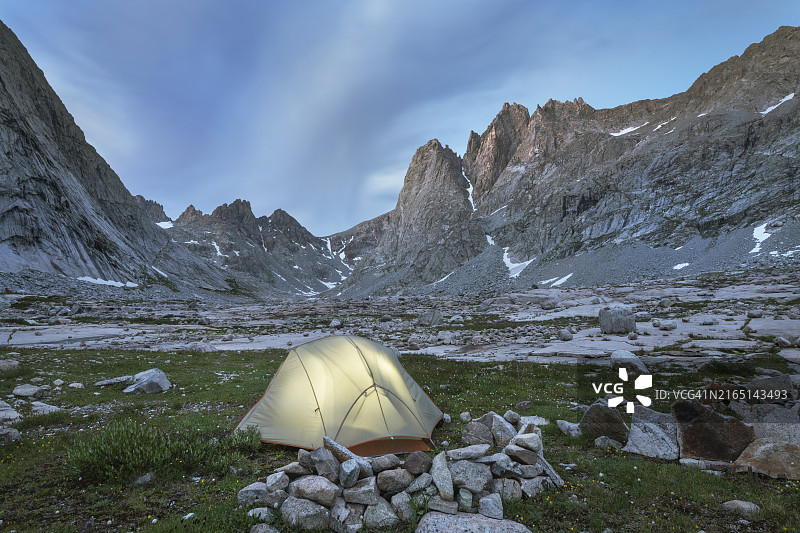 提特科姆盆地风河山脉露营地，怀俄明州图片素材