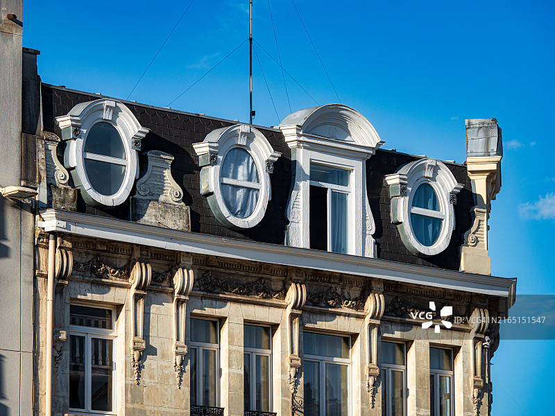 法国经典小镇的窗户和外墙图片素材