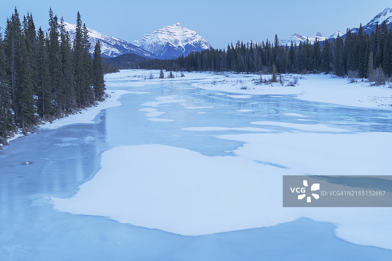 贾斯珀国家公园的阿萨巴斯卡河图片素材