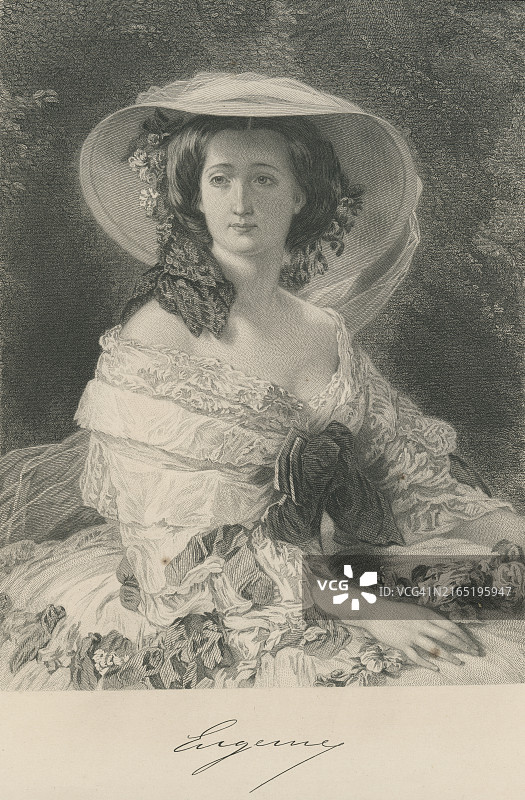 法国欧仁妮·德·蒙蒂霍皇后肖像图片素材