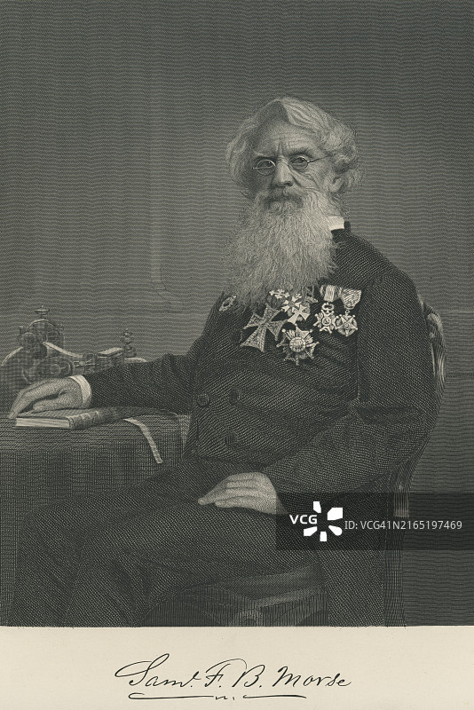 塞缪尔·芬利·布里斯·莫尔斯肖像，莫尔斯电码的共同开发者图片素材