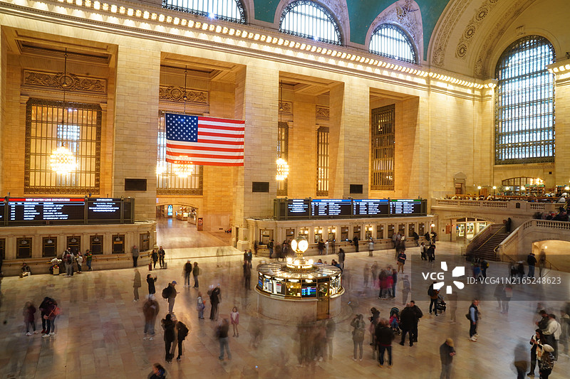 纽约市中央车站长曝光图片素材