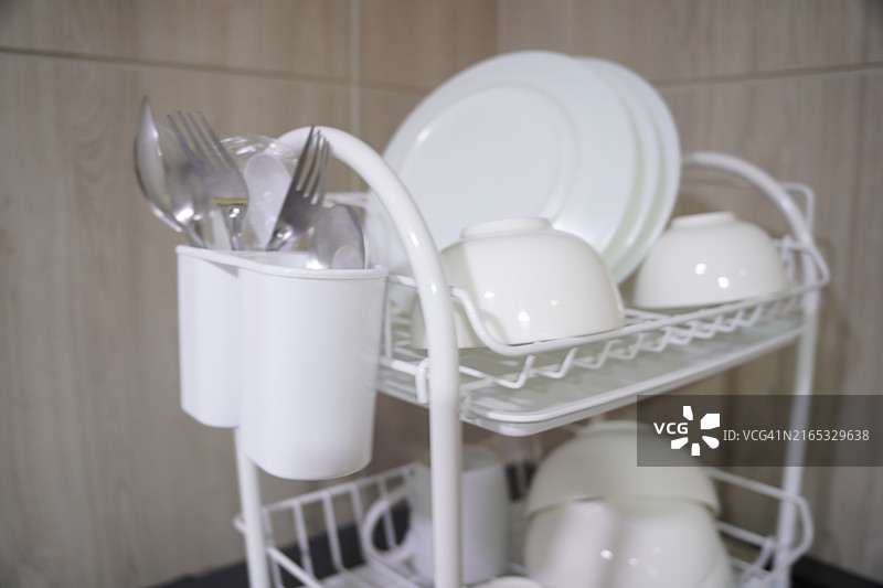 杯子、碗、盘子沥水架图片素材