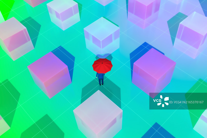 在色彩缤纷的世界中寻找未来的人图片素材