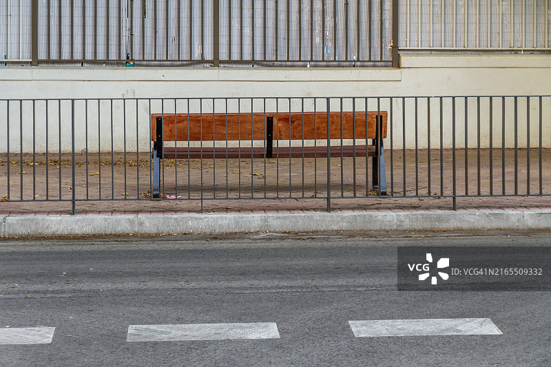 街头长椅图片素材