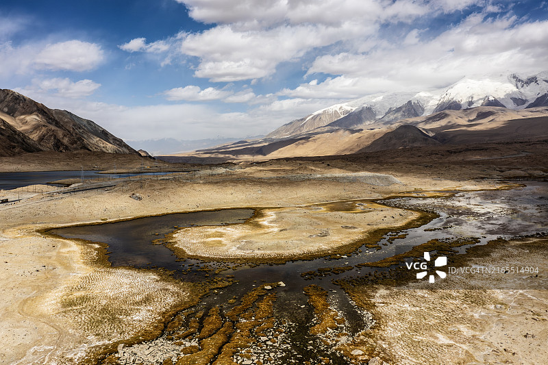 喀拉库勒湖航拍图片素材