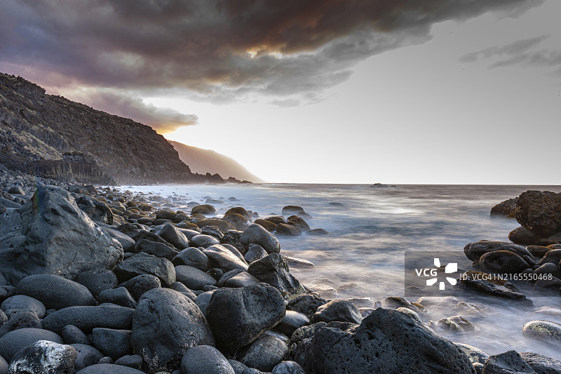 加那利群岛，耶罗岛，拉斯蓬塔斯黄昏图片素材