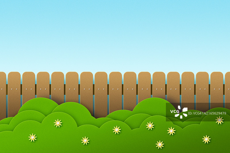 剪纸风格的邻里围栏背景图片素材