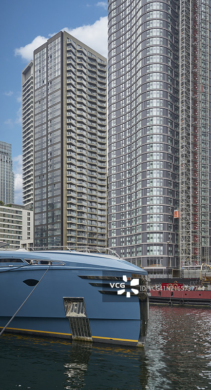 英国伦敦金丝雀码头金融住宅区西印度码头图片素材