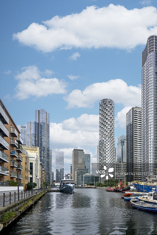 英国伦敦金丝雀码头金融住宅区西印度码头图片素材