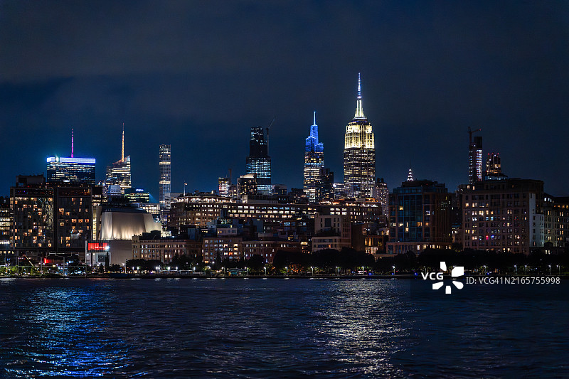 曼哈顿中城夜景图片素材