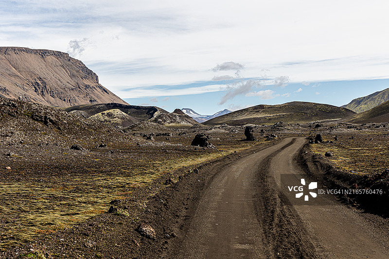 冰岛山间道路天空美景图片素材