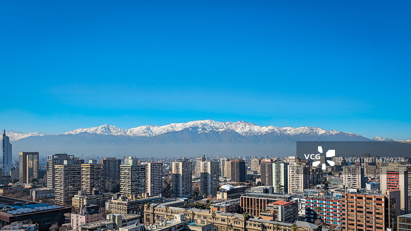 智利圣地亚哥城市鸟瞰图图片素材