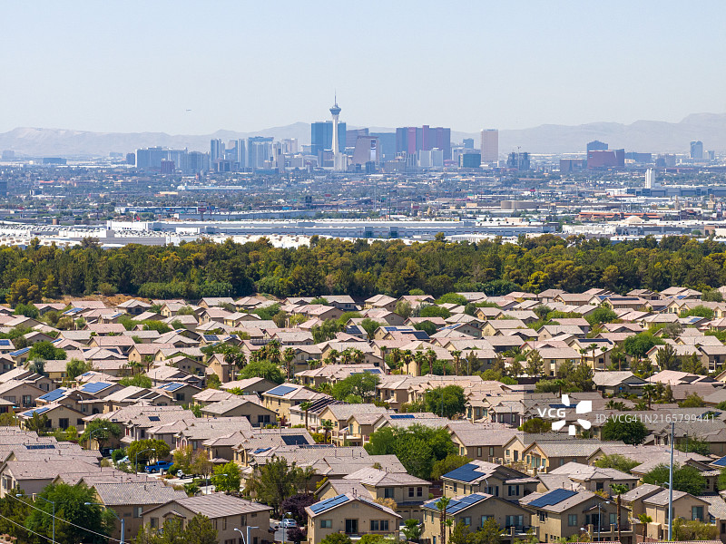 拉斯维加斯住宅开发区鸟瞰图图片素材