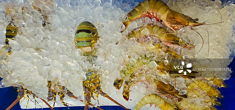 泰国苏梅岛冰镇海鲜展示图片素材