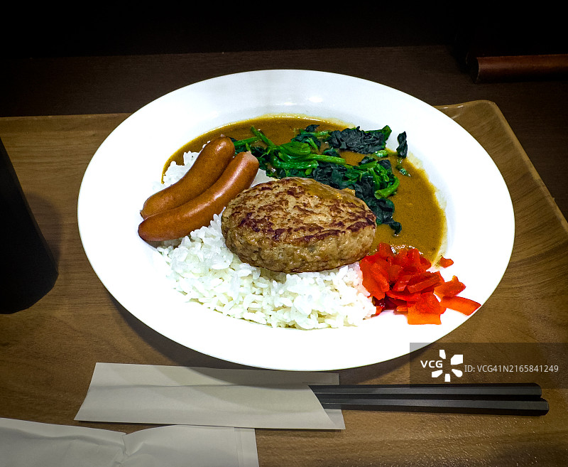 汉堡混合咖喱图片素材