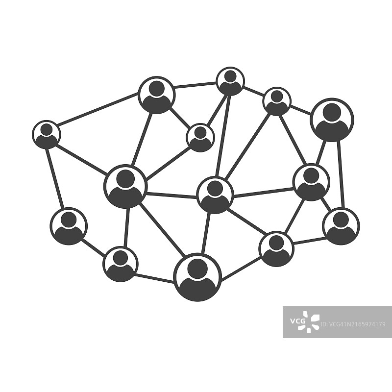 社交网络图标：人物网络矢量图片素材